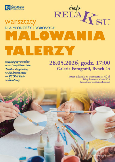 Plakat wydarzenia:  Strefa relaksu - Malowanie talerzy 