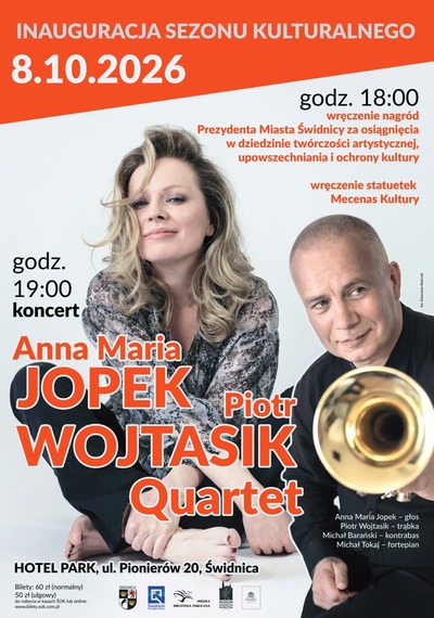 Plakat wydarzenia:  Inauguracja Sezonu Kulturalnego ANNA MARIA JOPEK | PIOTR WOJTASIK QUARTET 