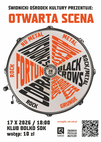 Plakat wydarzenia:  OTWARTA SCENA: AssesoR / Black Crows / Bloodless Freaks / CoprA / Fortun / Vision25 [rock metal] 