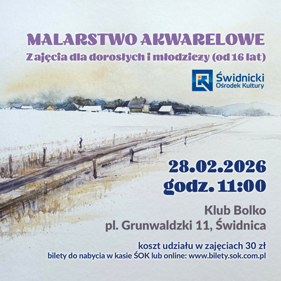 Plakat wydarzenia: WARSZTATY AKWARELOWE 
