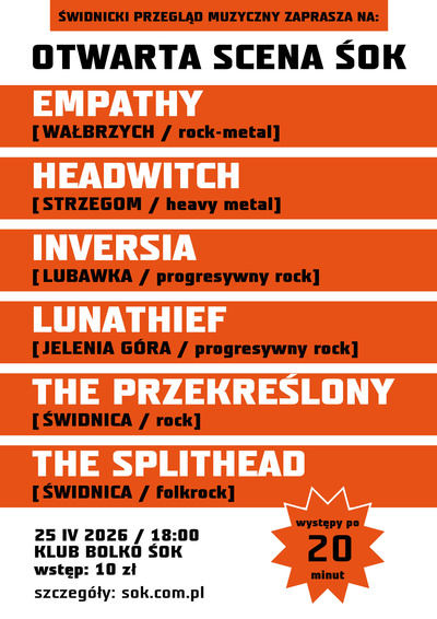 Plakat wydarzenia:  OTWARTA SCENA ŚOK  